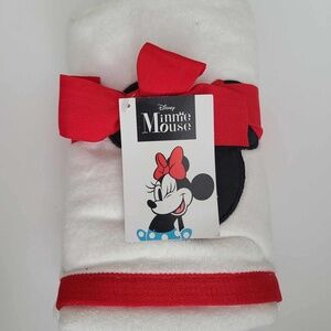 Disney Minnie Mouse hand towels pack of 2 white black red 100% cotton NWT